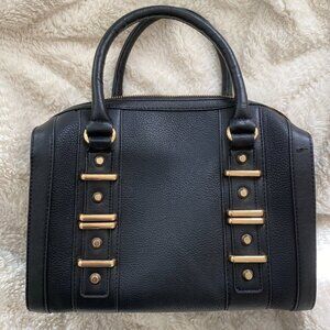 ALDO Black and Gold Accent Satchel Purse